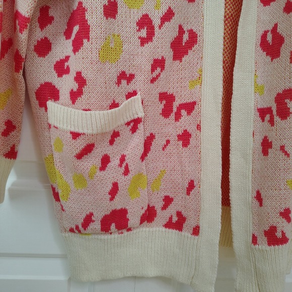 Jodifl Women's Cardigan Duster Small Colorful Leopard Print Oversized Pockets‎ - Picture 4 of 10
